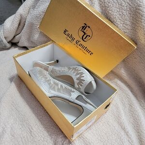 Lady Couture Silver Embellished Heels